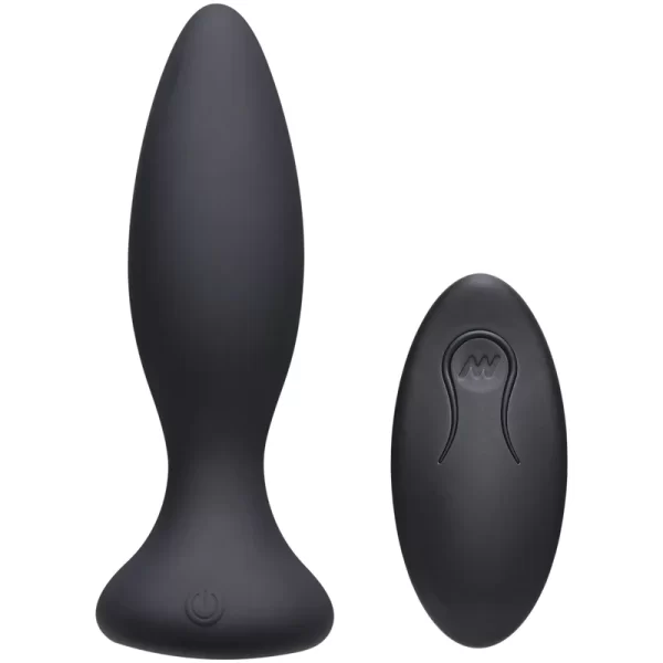 Doc Johnson A Play Beginner VIBE – Silicone Vibrating Butt Plug with Remote – Black