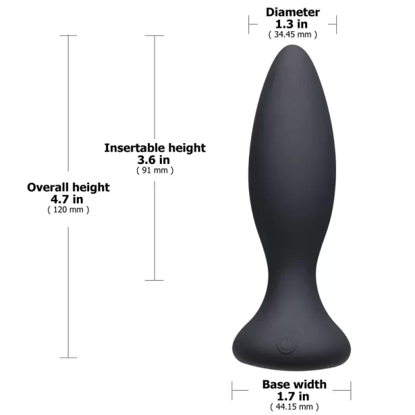 Doc Johnson A Play Beginner VIBE – Silicone Vibrating Butt Plug with Remote – Black - Image 2