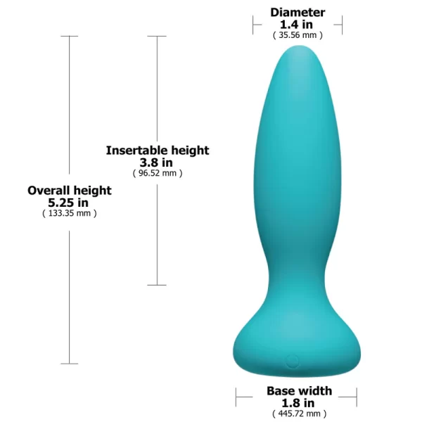 Doc Johnson A Play Adventurous VIBE – Silicone Vibrating Butt Plug with Remote – Teal - Image 2