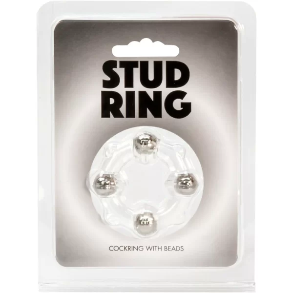 Seven Creations Stud Ring Cockring with Beads - Clear