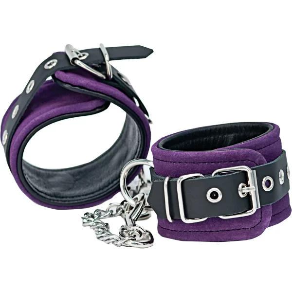 Punishment Purple Suede Bondage Ankle Cuffs