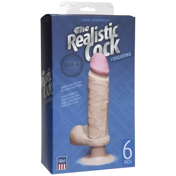 Doc Johnson The Original Realistic Cock - Flesh 6" Vibrating - Image 2