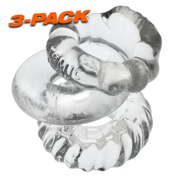 Oxballs Bonemaker - 3-Pack C-Rings - Clear - Image 3